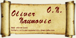Oliver Naumović vizit kartica